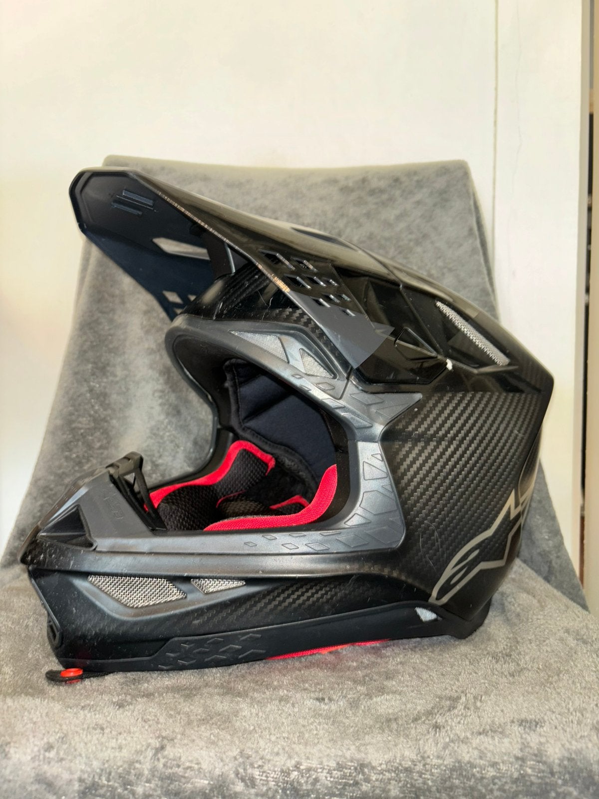 Alpinestars SM10 Black Carbon size M, Motoren, Kleding | Motorhelmen, Ophalen, Tweedehands, Overige merken