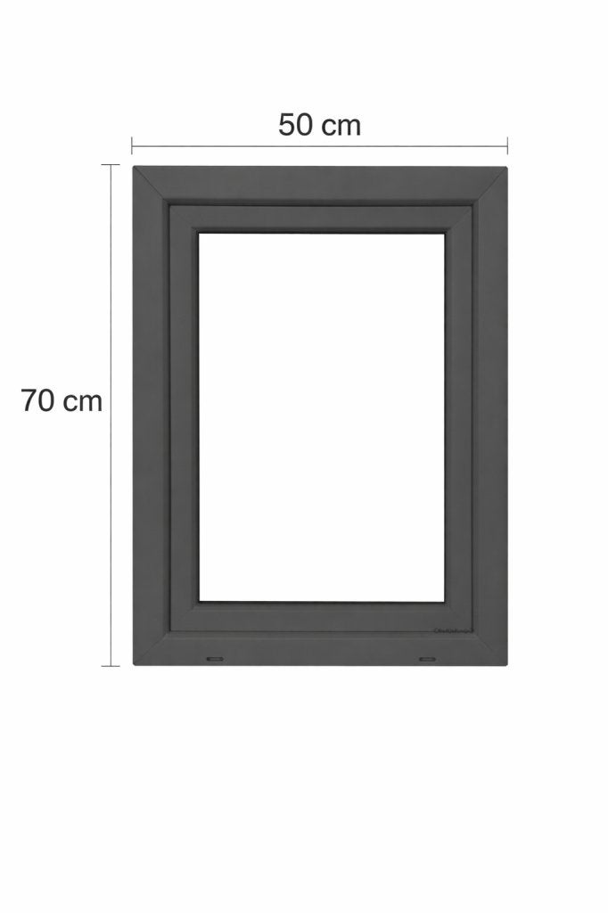 Kunststof Draaikiepkozijn 50 X 70 Cm Antraciet 70mm |, Niet ingevuld, Kunststof, Raamkozijn, Niet ingevuld