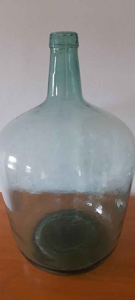 Antieke glazen fles - Demijohn - Groen glas, Ophalen