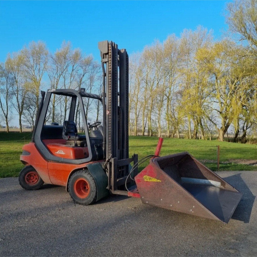 Linde heftruck met wifo schepbak opschepbak schuifbak, Ophalen