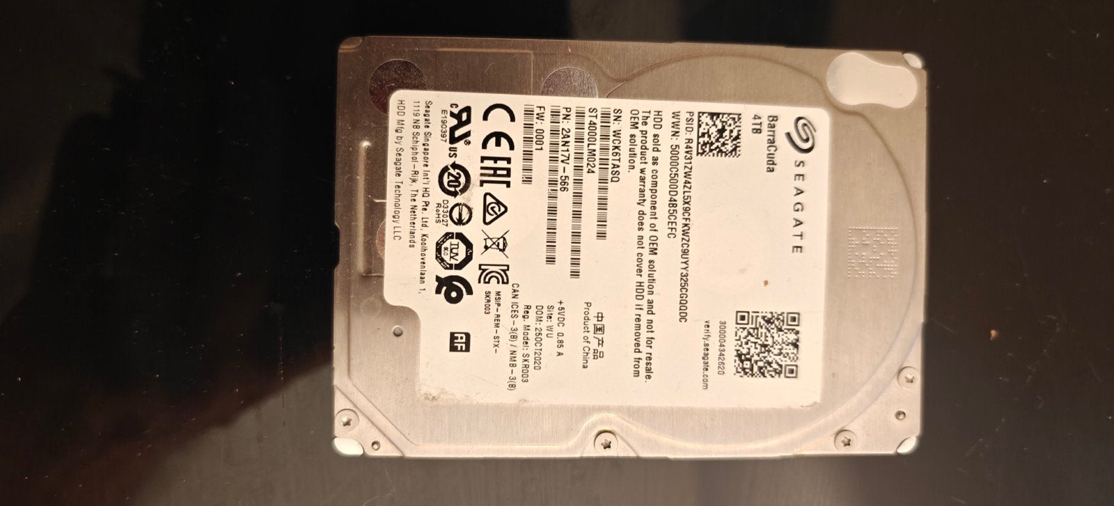 Seagate Barracuda 4TB 2,5 Inch Harde Schijf, Ophalen of Verzenden, Zo goed als nieuw, Seagate, Desktop
