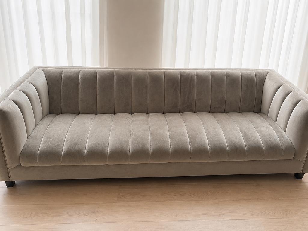 Luxe 3+2 velours bank, 75 tot 100 cm, Ophalen of Verzenden, Zo goed als nieuw, Rechte bank