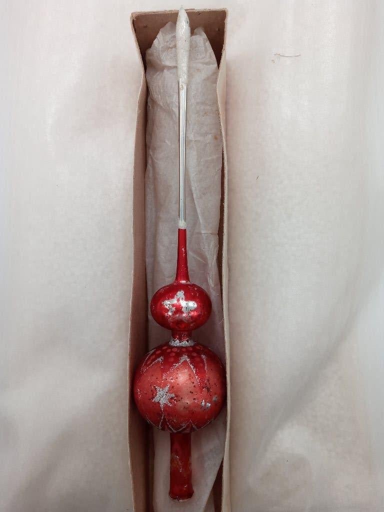Oude glazen kerstboom piek, Ophalen of Verzenden, Gebruikt