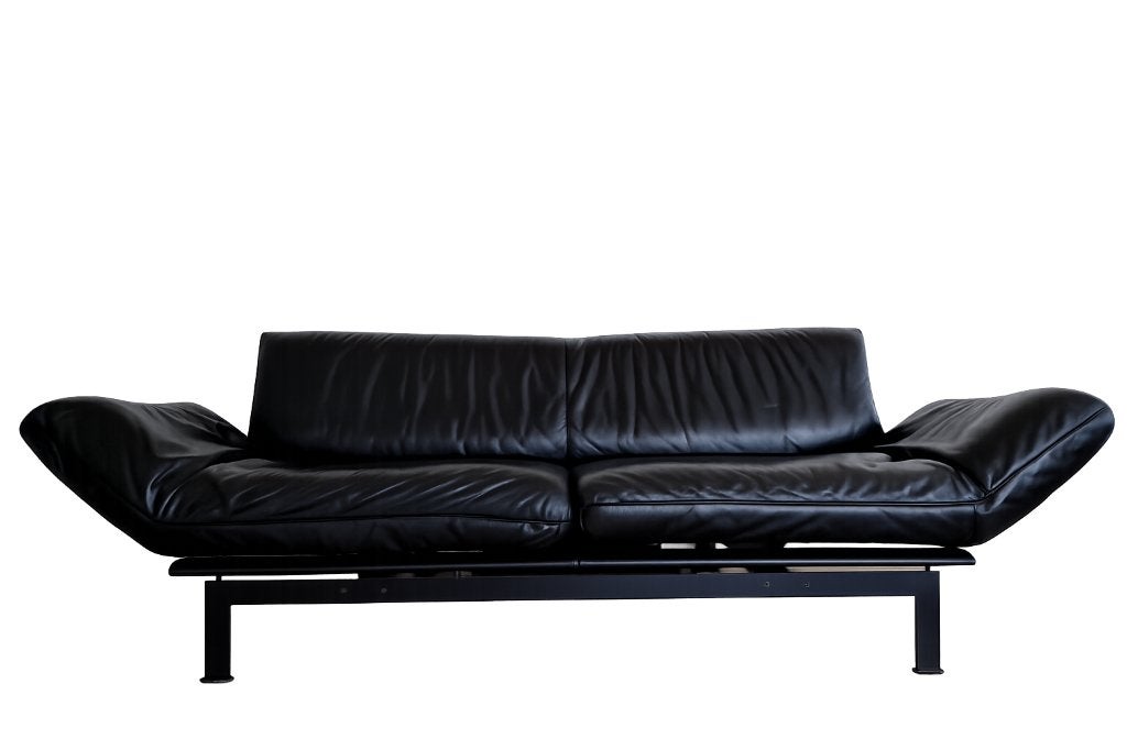 Originele De Sede DS 140 zwart leer, hele goede conditie, Ophalen, Gebruikt, Tweepersoons, 75 tot 100 cm