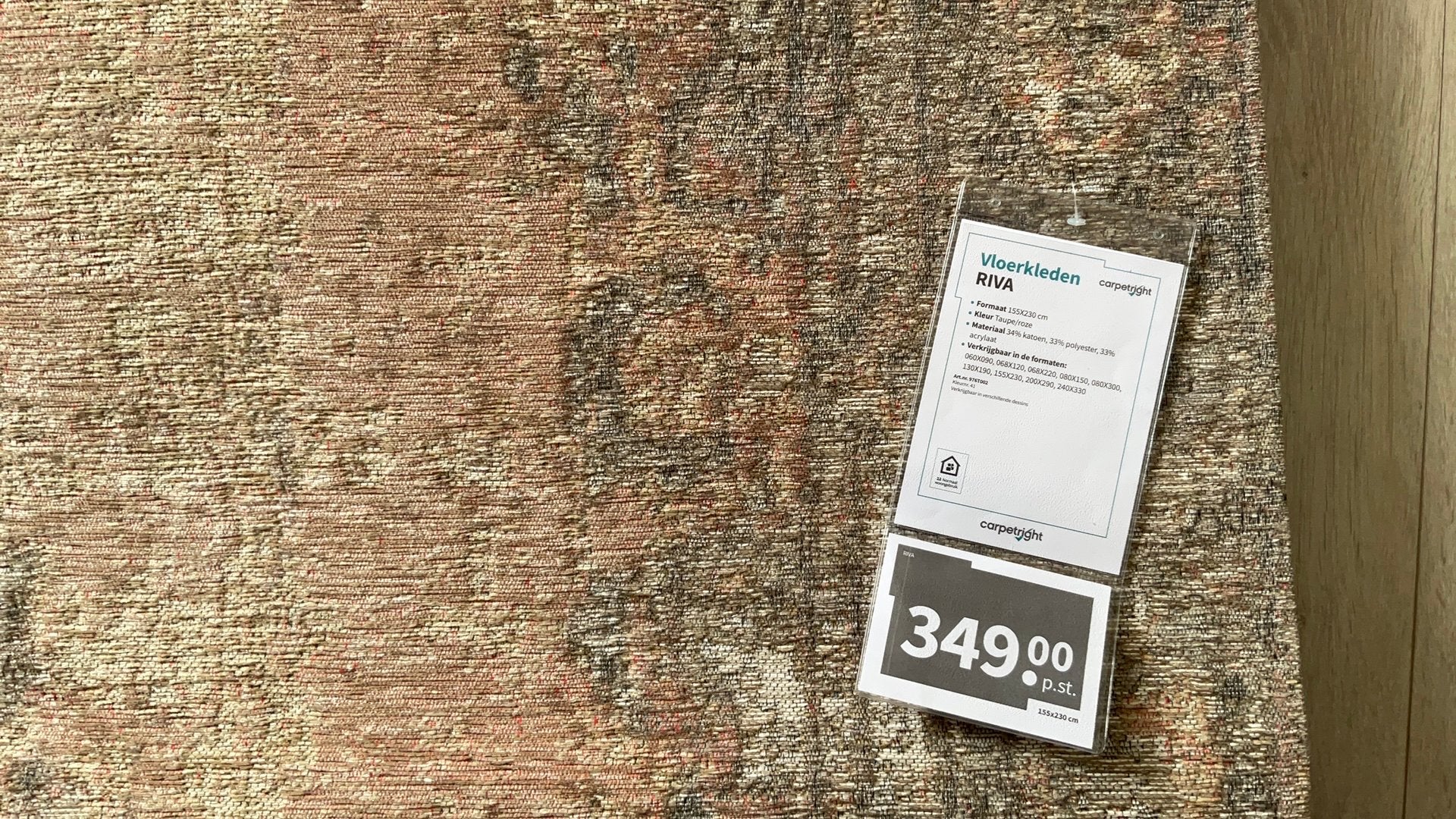 Nieuw Carpetright Riva vloerkleed 1.55 m bij 2.30 m, Ophalen, 150 tot 200 cm, Grijs, Nieuw