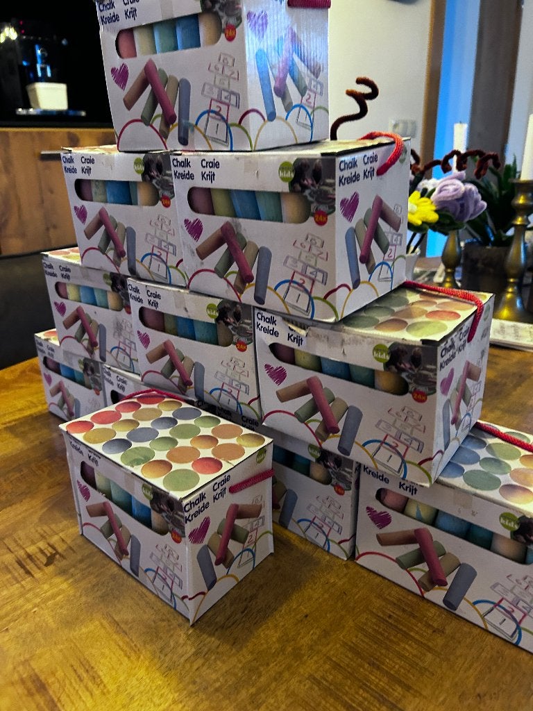 Stoepkrijt, NIEUW krijt school (Buiten spellen, Stoepkrijt,, Ophalen, Nieuw