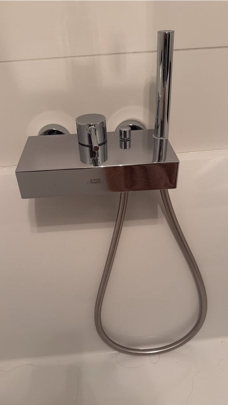 Axor hansgrohe badmengkraan in chroom, Ophalen of Verzenden, Zo goed als nieuw, Chroom, Douche