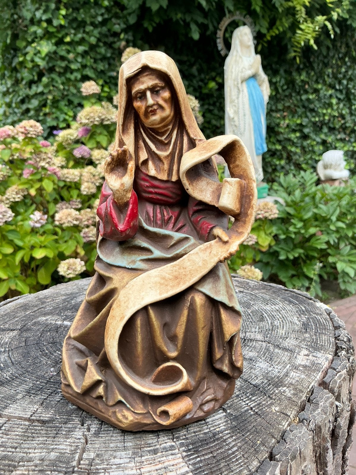 Antiek zeldzaam heiligenbeeld ❤️ Sint Anna, Ophalen of Verzenden