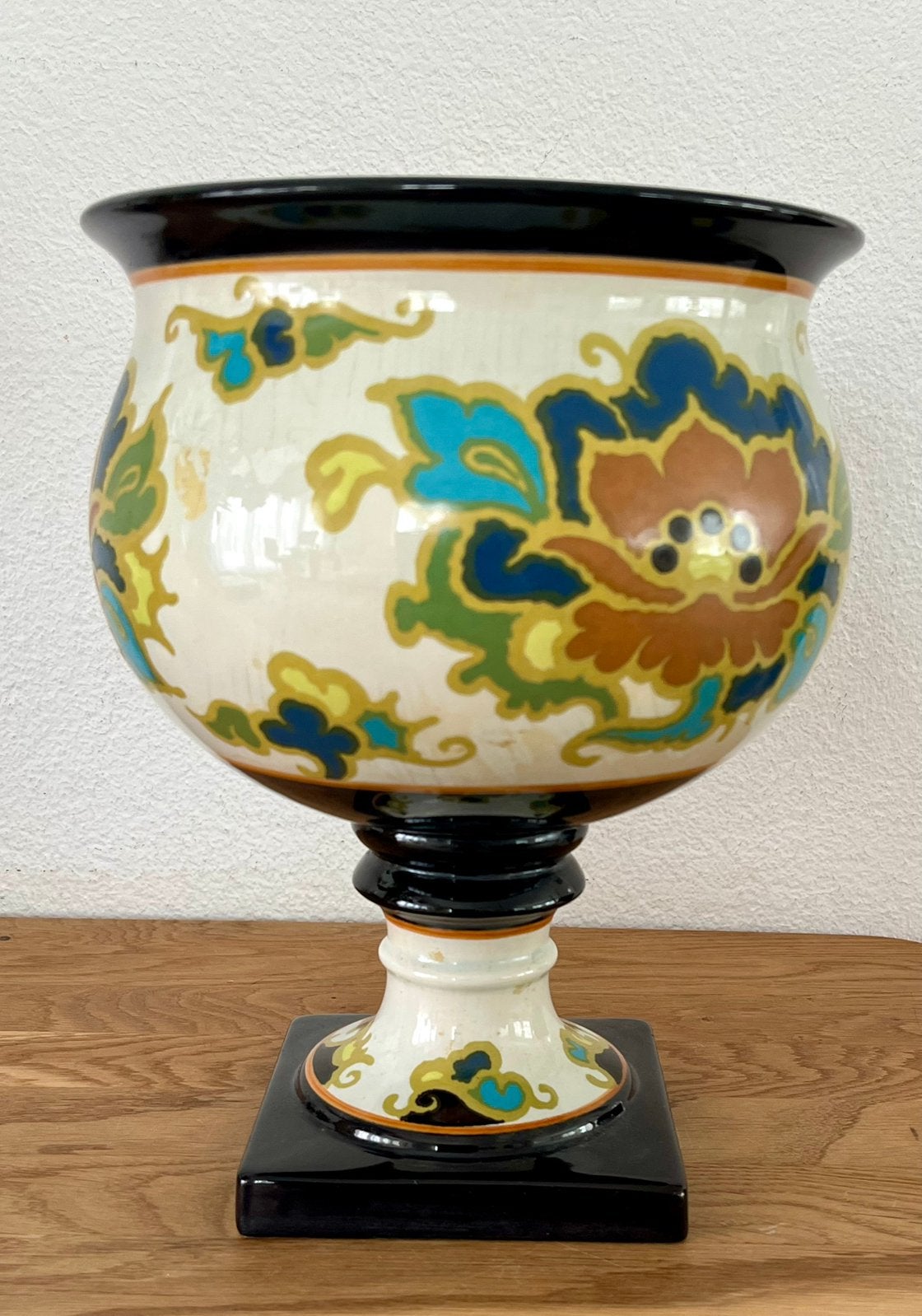 PLATEEL Goude Plateel VAAS Bokaal, Ophalen of Verzenden, Overige kleuren, Glas, Minder dan 50 cm