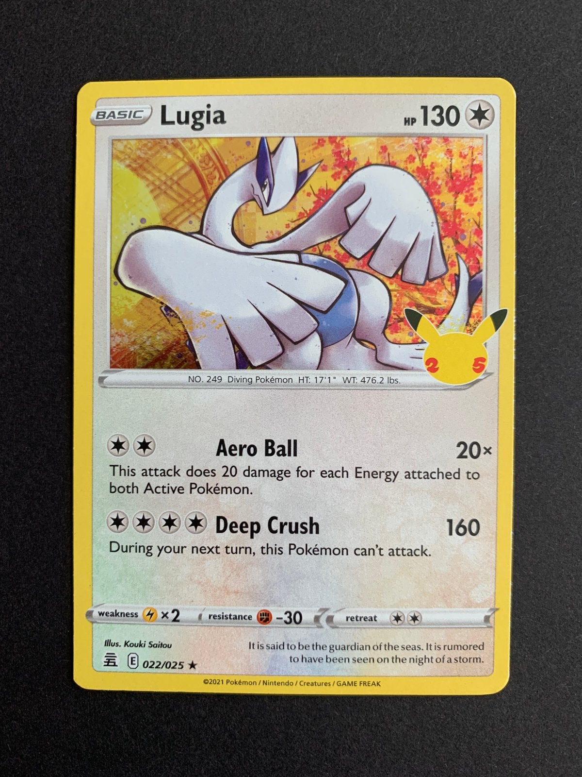 Lugia #22/025, Celebrations, 25 jaar Pokemon, Ophalen of Verzenden, Zo goed als nieuw, Losse kaart, Foil