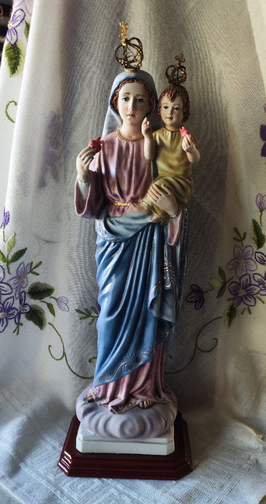 1026 Mooi Maria beeld met Kind beide hartje in hand - NECA, Ophalen of Verzenden, Zo goed als nieuw, Beeld(je), Christendom | Katholiek