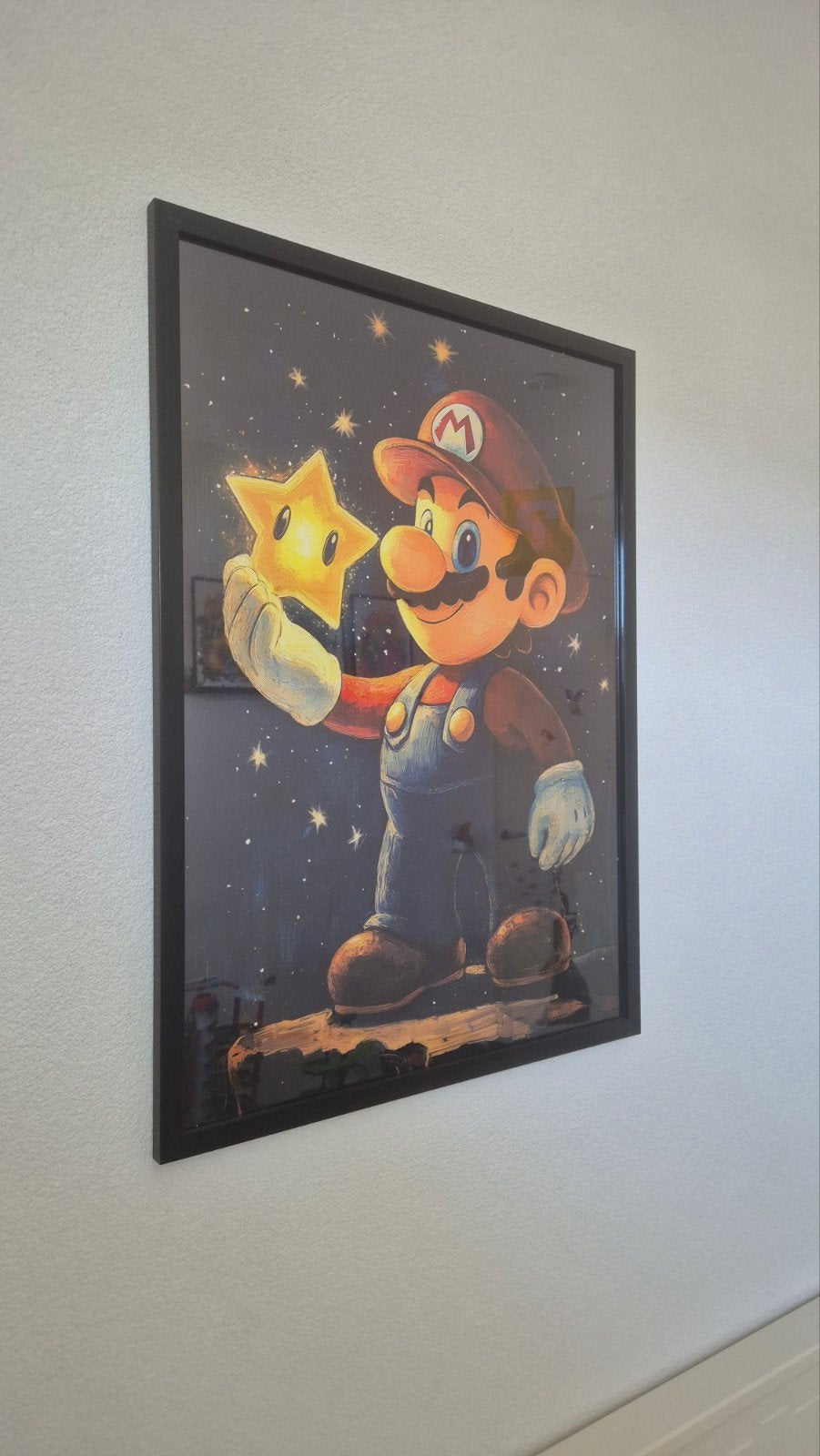 Super Mario poster 50x70 cm, 50 – 75, Ophalen of Verzenden, Zo goed als nieuw, Foto of Poster