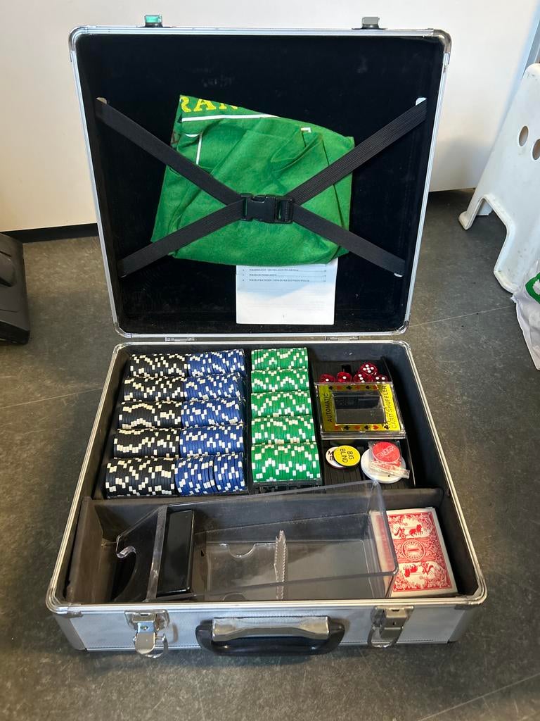 Grote Pokerkoffer Complete Set, Vijf spelers of meer, Ophalen, Gebruikt