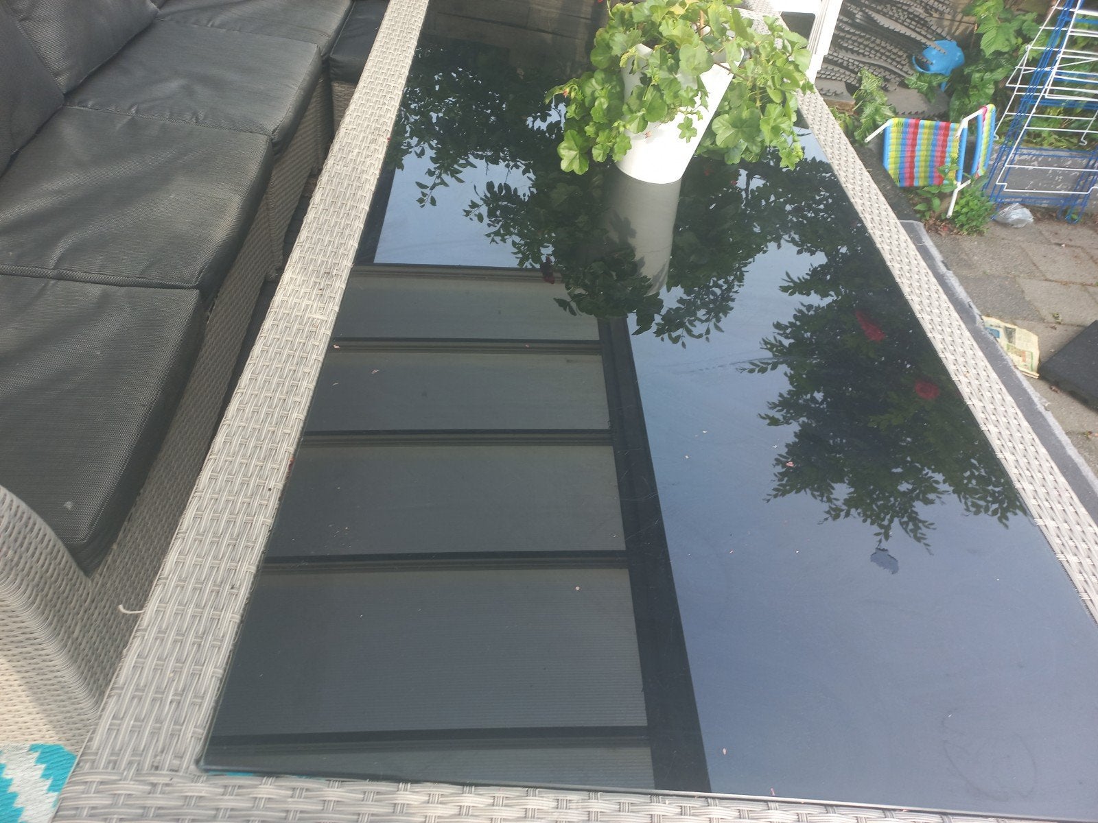Loungeset met lichte armschade, verder goed werkend, Ophalen, Gebruikt, 6 zitplaatsen, Loungeset