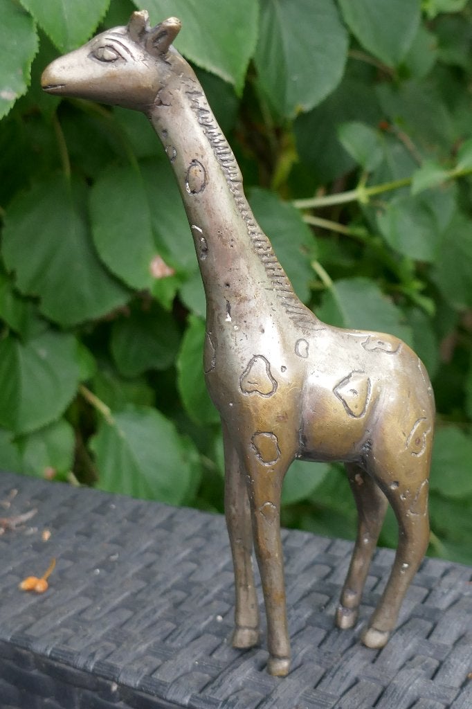 Giraffe beeld van brons, Verzamelen, Beelden en Beeldjes, Verzenden, Zo goed als nieuw, Dier