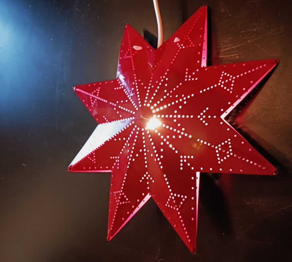 Vintage Metalen Rode Kerstster / Adventster, Ophalen of Verzenden, Zo goed als nieuw