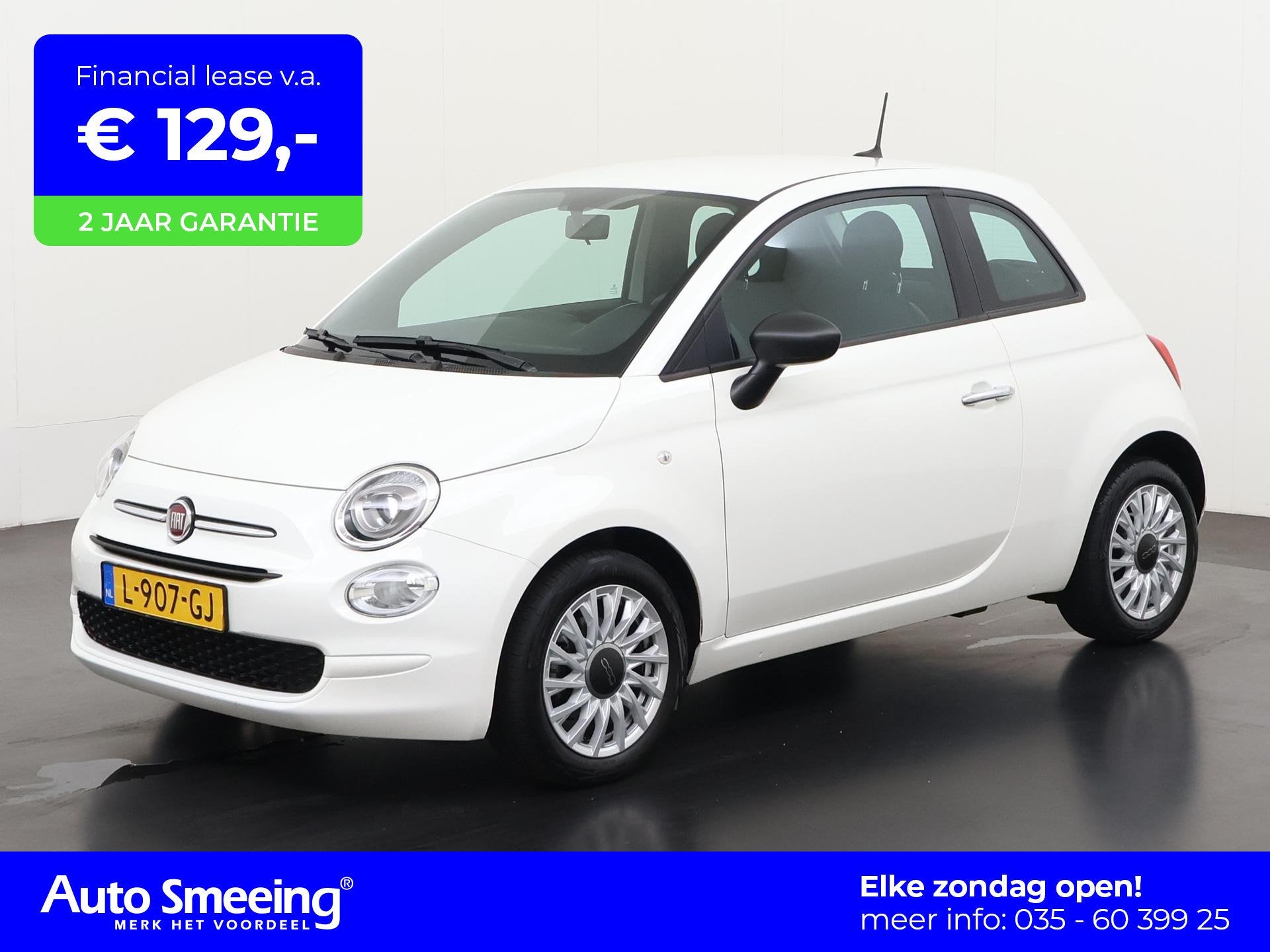 Fiat 500 1.0 Hybrid Pop | Navigatie | Zondag Open!, Auto's, Fiat, Voorwielaandrijving, 12 maanden, Stof, Euro 6
