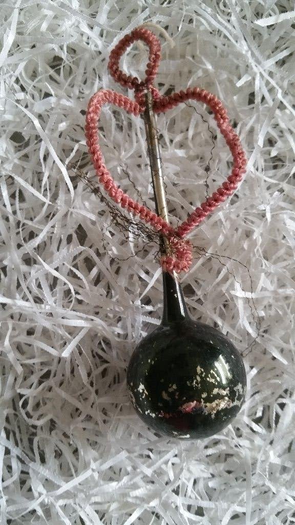 antieke kerstbal 384 lange hals, Ophalen of Verzenden, Gebruikt