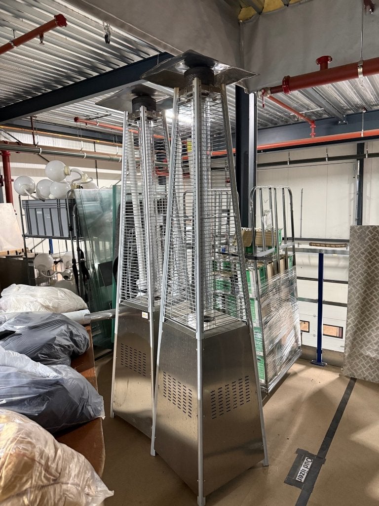 Flame heater zwart en RVS, Tuin en Terras, Terrasverwarmers, Ophalen, Gebruikt, Gas, Vloer