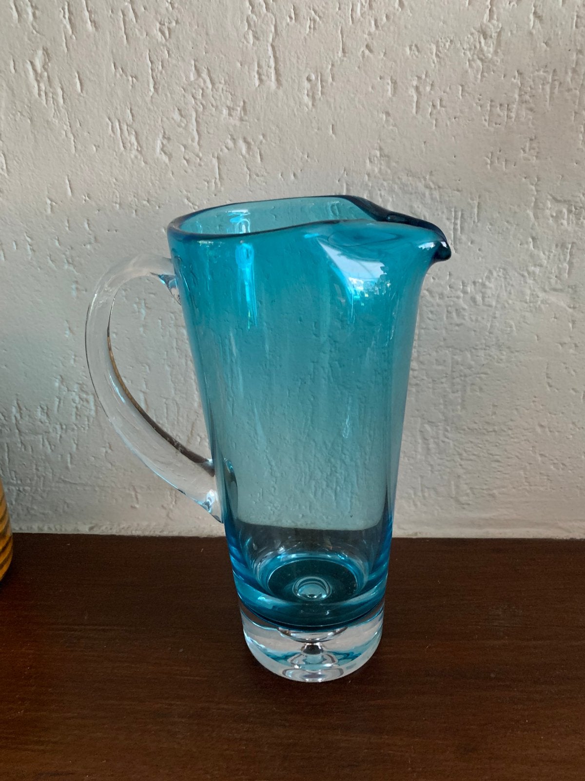 Mooie glazen blauwe waterkan, Ophalen, Zo goed als nieuw