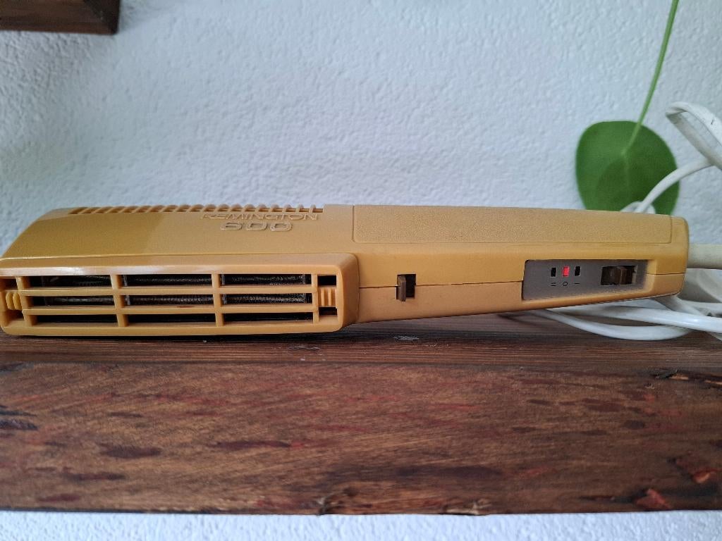 Vintage haar föhn haardroger mosterdgeel, Ophalen of Verzenden, Gebruikt, Föhn of Haardroger