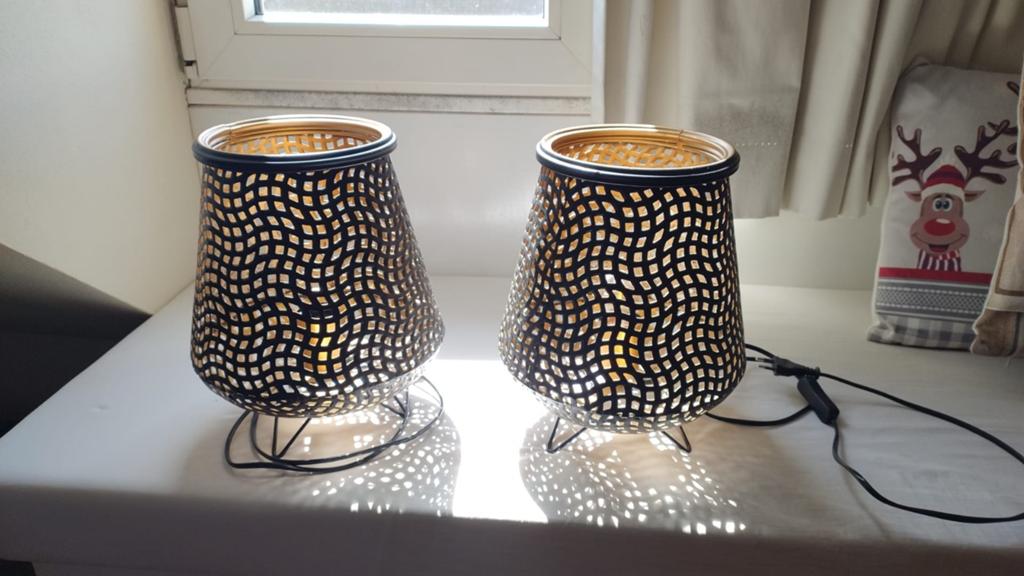 2x lampen, Huis en Inrichting, Lampen | Lampenkappen, Ophalen of Verzenden, Zo goed als nieuw, Rond