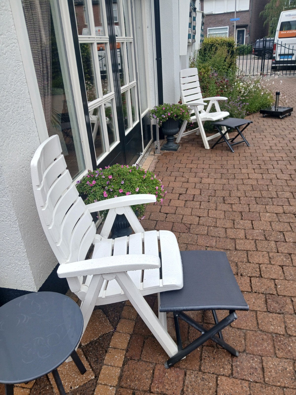 Hartman tuinstoelen wit, Ophalen, Gebruikt, Kunststof