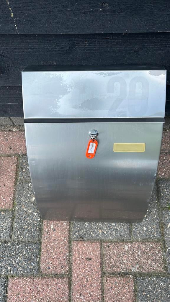 Te koop rvs brievenbus met sleutel, Ophalen, Gebruikt, Rvs