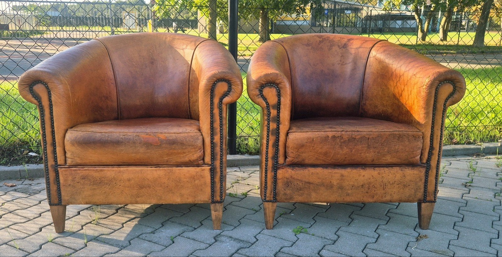 Schapenleren clubfauteuils, Ophalen of Verzenden
