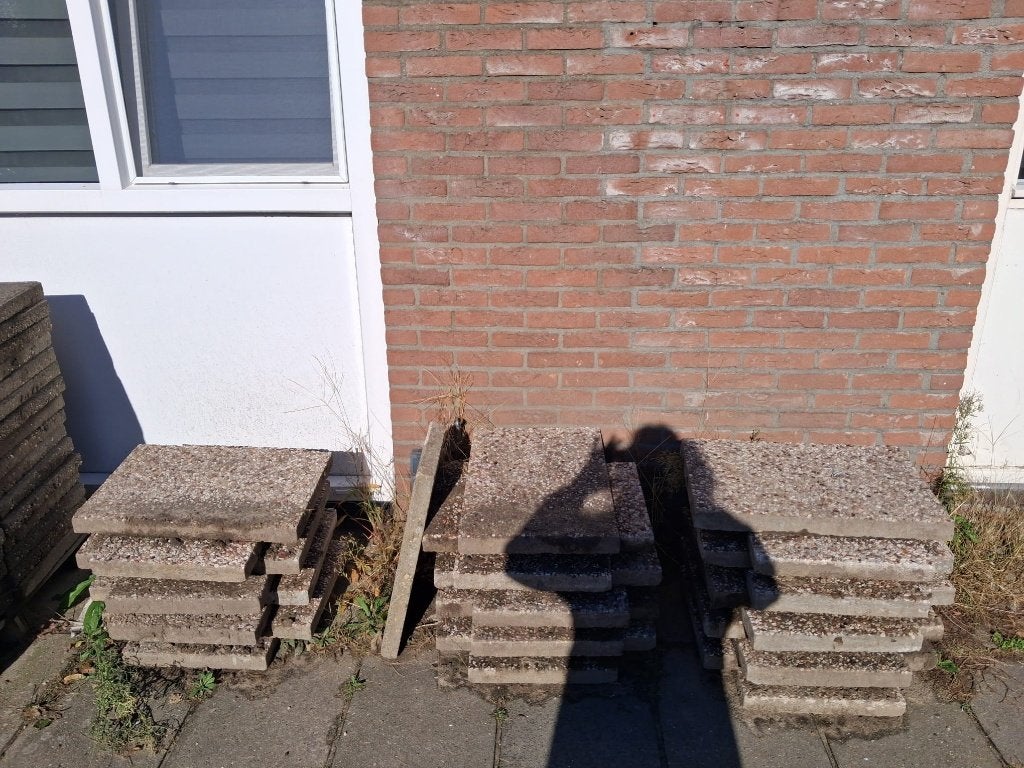 Grindtegels, Tuin en Terras, Ophalen, Gebruikt, Beton, Terrastegels