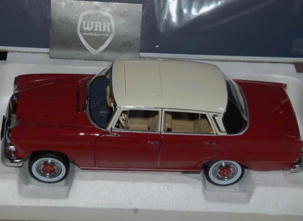 1:18 MERCEDES 200 HECKFLOSSE d.red Norev 183706 in doos WRH, Verzenden, Zo goed als nieuw, Auto, Norev