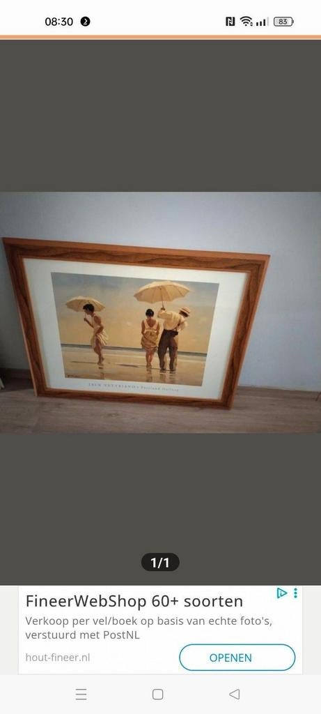 Gezocht Jack Vettriano  MAD DOGS, Ophalen, Minder dan 50 cm, Zo goed als nieuw, Minder dan 50 cm