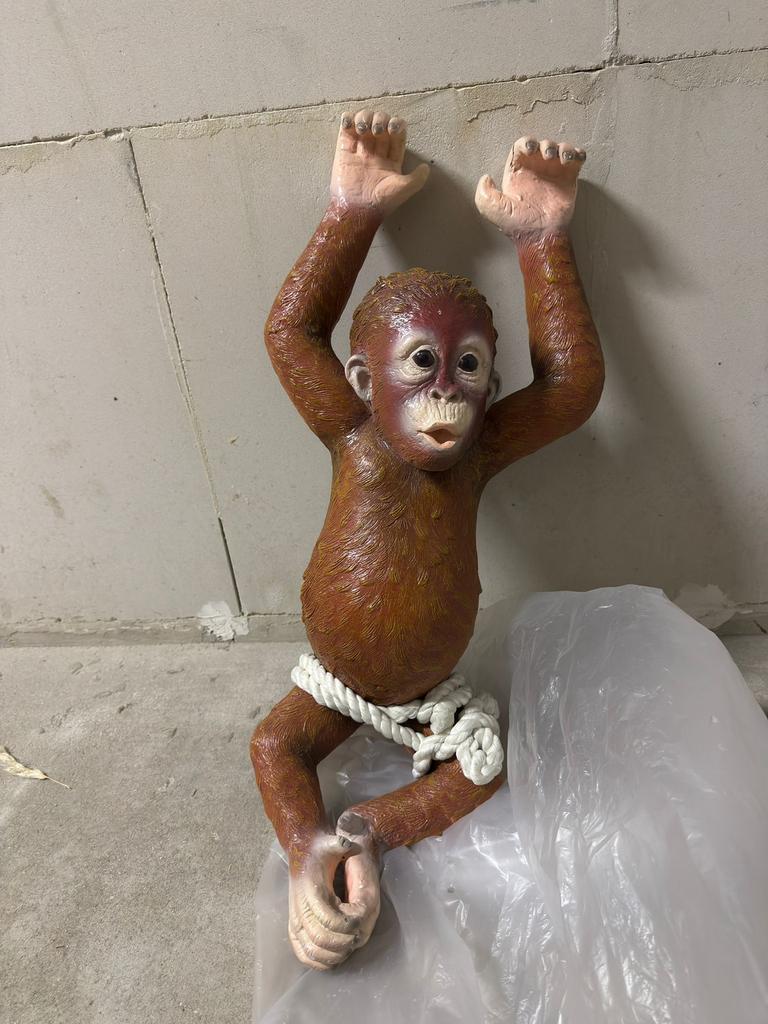 Decoratie polyresin aap, Ophalen of Verzenden, Zo goed als nieuw, Dier