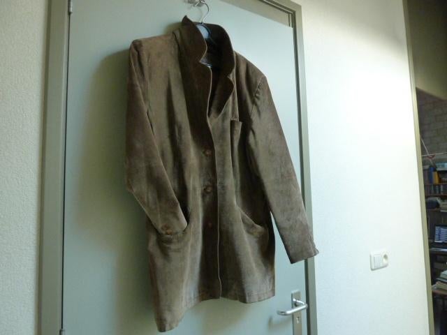 46 jas suede casual bruin- merk casual, Bruin, Verzenden, Maat 46/48 (XL) of groter, Zo goed als nieuw