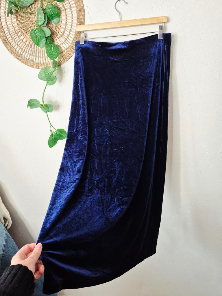 Vintage koningsblauwe fluwelen Laura Ashley rok M/L, Kleding | Dames, Rokken, Maat 38/40 (M), Blauw, Ophalen of Verzenden, Zo goed als nieuw