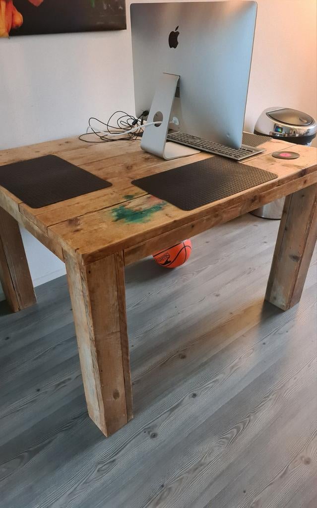 Stevige houten eetkamertafel - 120x98 cm, Ophalen