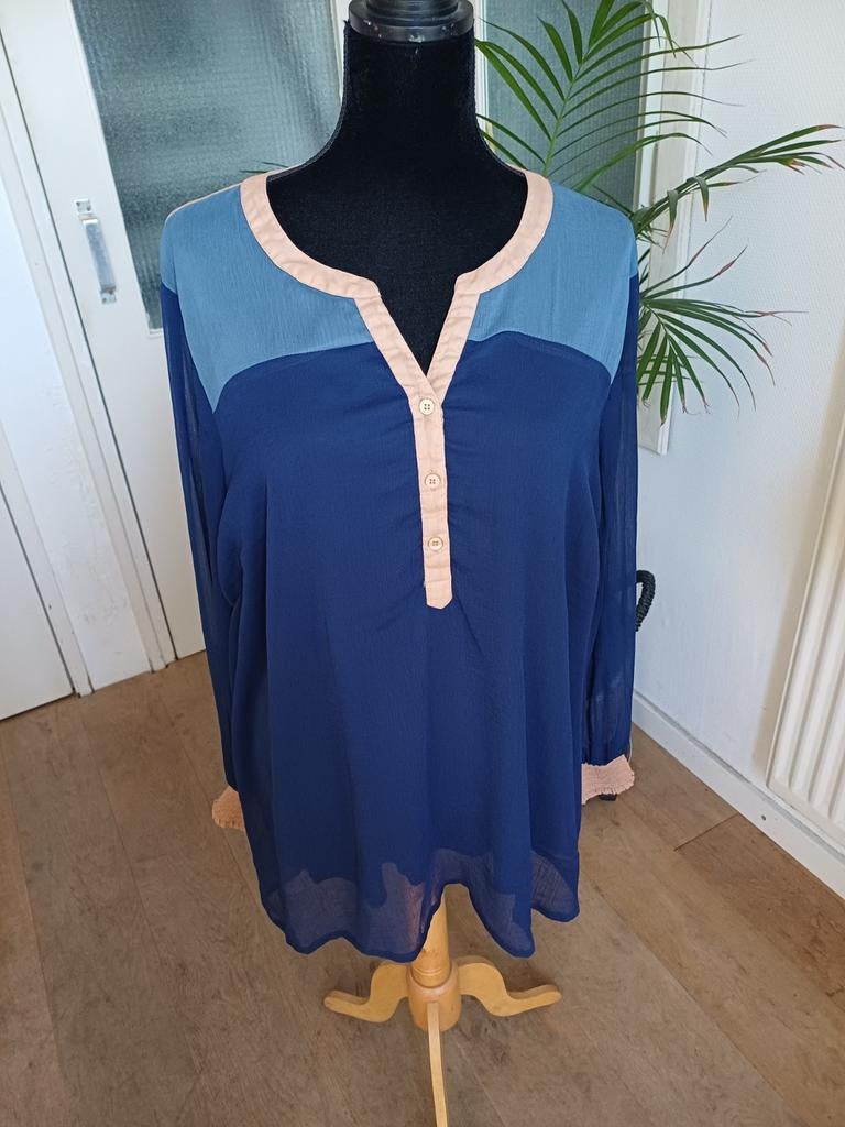 Aparte blouse Zhenzi XL (maat 54), Kleding | Dames, Grote Maten, Zhenzi, Blauw, Blouse of Tuniek, Ophalen of Verzenden