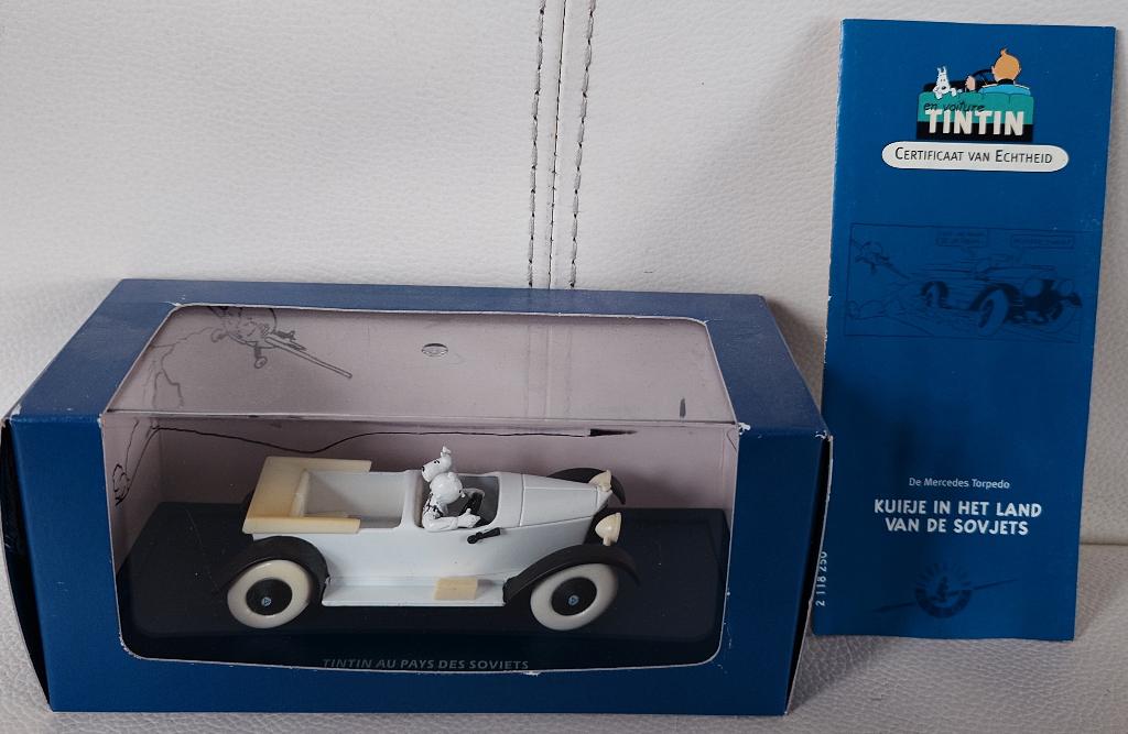 Mercedes Torpedo uit Kuifje in het land van de Sovjets, Hobby en Vrije tijd, Modelauto's | 1:43, Ophalen of Verzenden, Zo goed als nieuw