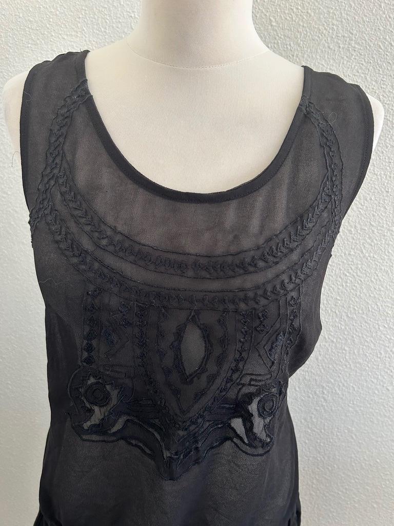 Leuke zwarte overgooier maat 40 zomer jurk badkleding 2230, Maat 38/40 (M), Zwart, Onbekend, Ophalen of Verzenden