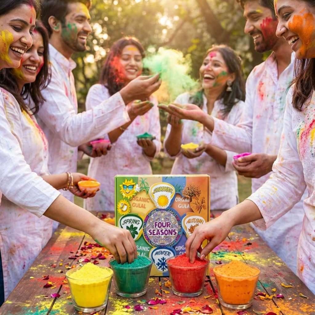 Krishna Holi Gulal | Biologisch & Natuur | 4 Kleuren, Ophalen of Verzenden, Nieuw, Feestartikel, Carnaval