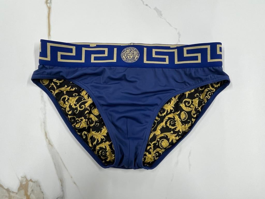 Zwembroek (speedo) Versace, Ophalen of Verzenden, Maat 48/50 (M), Blauw, Zwemslip