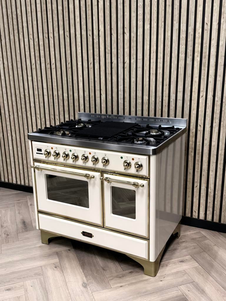 Luxe Boretti Majestic Crème 100cm 6 pits Gas + Afzuigkap, 60 cm of meer, Grill, Ophalen of Verzenden, Gas