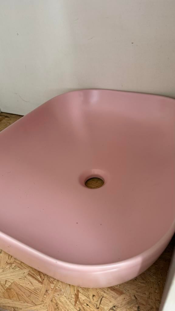 2 Roze Wasbak wastafel- NIEUW, Ophalen, Nieuw, 50 tot 100 cm, Minder dan 25 cm