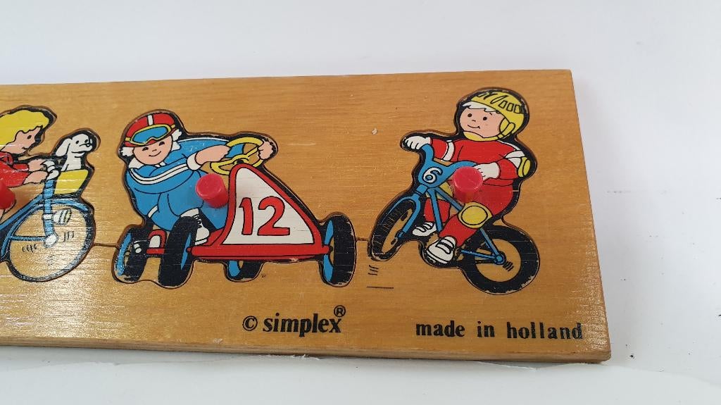 Simplex, vintage houten puzzel, puzzeltje. 4C9, Antiek en Kunst, Ophalen of Verzenden