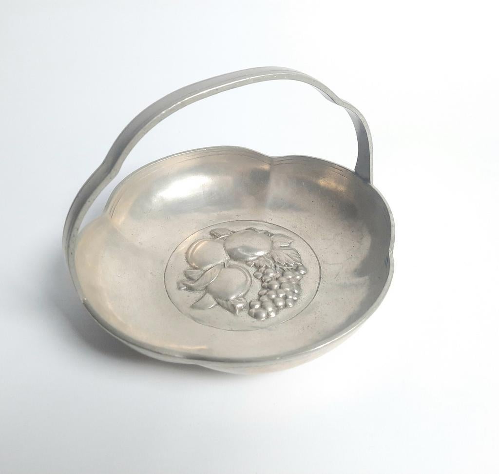 Vintage Tin fruitschaal van Pewter Arte Italica, Antiek en Kunst, Ophalen of Verzenden