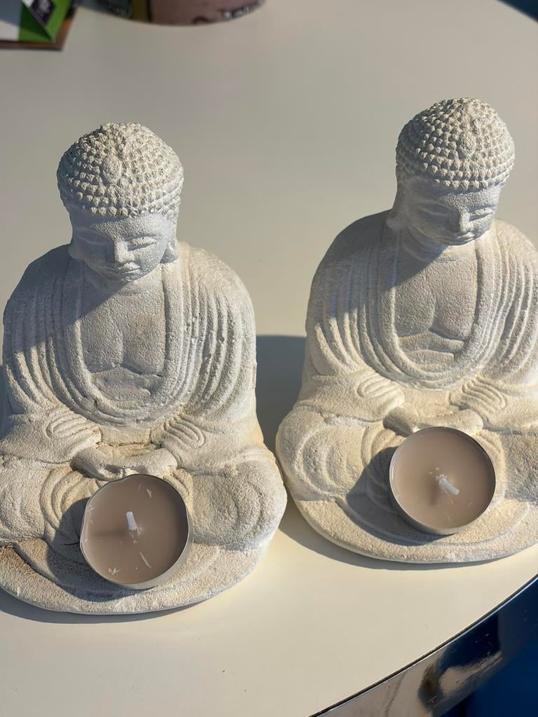 2 stenen Boeddha s, Ophalen of Verzenden, Zo goed als nieuw