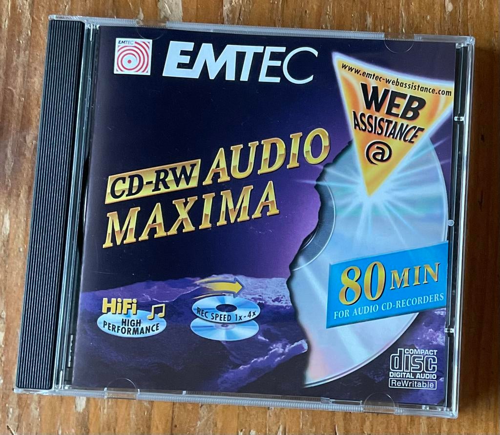 CD-RW Emtec voor audio recorder max 80 min (1000x), Ophalen of Verzenden, Zo goed als nieuw, Overige typen