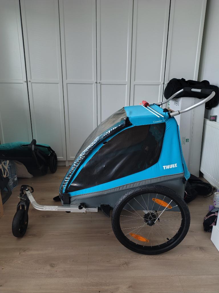 Bike trailer Thule Coaster xt - 2 seat, Fietsen en Brommers, Ophalen, Opvouwbaar, Zo goed als nieuw, Thule