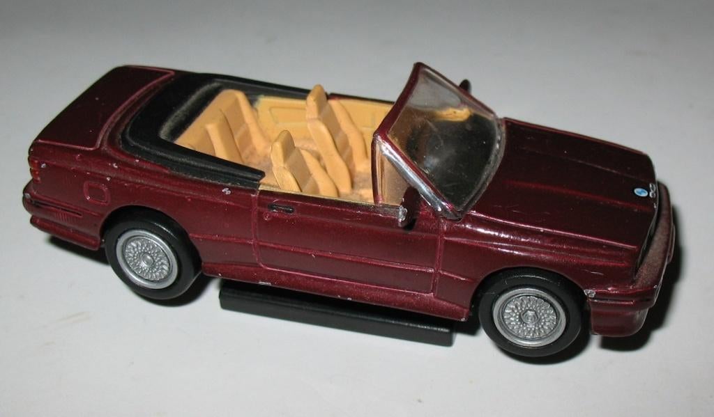 BMW M3 Cabrio 10cm roodbruin op standaardje New-Ray 1/43, Verzenden, Gebruikt, Auto, Overige merken