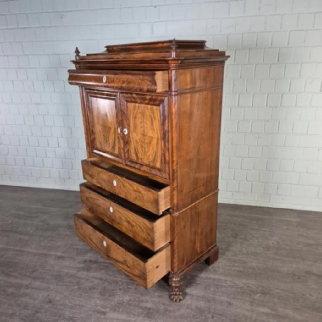Kabinetkast Zilverkast Biedermeier 1850 Mahonie, Antiek en Kunst, Antiek | Meubels | Kasten, Ophalen of Verzenden